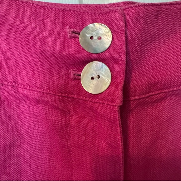 Boden Fuchsia Pink Wide Leg Linen Trousers - Picture 3 of 9